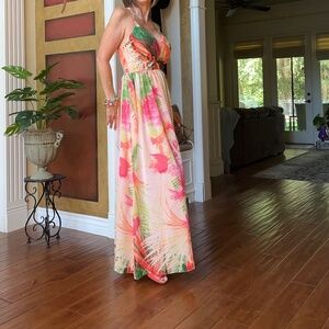 Floral Chiffon Maxi Dress
